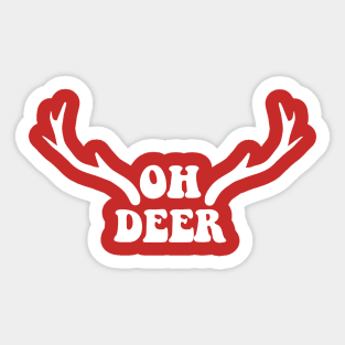 cute oh deer antlers Sticker